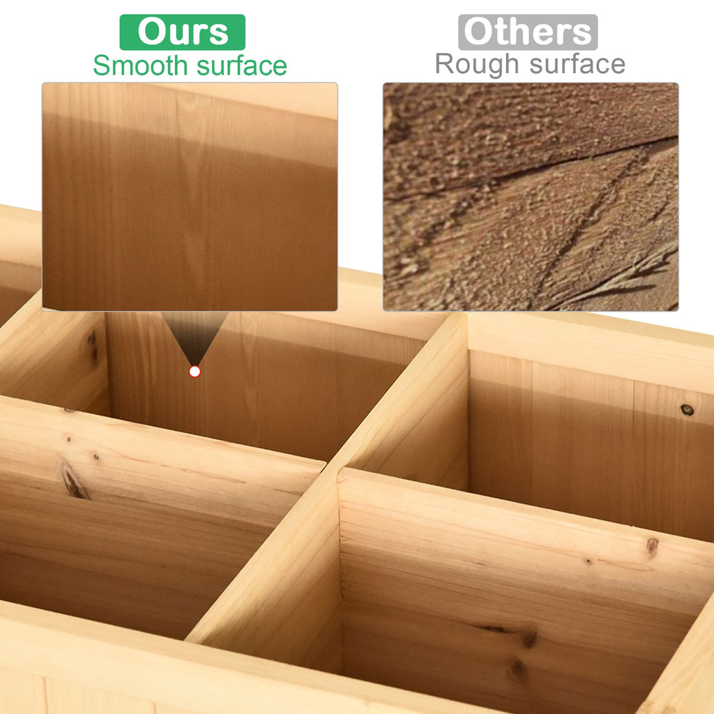 Outsunny 43x18x30in Raised Garden Bed with 8 Pockets and Shelf