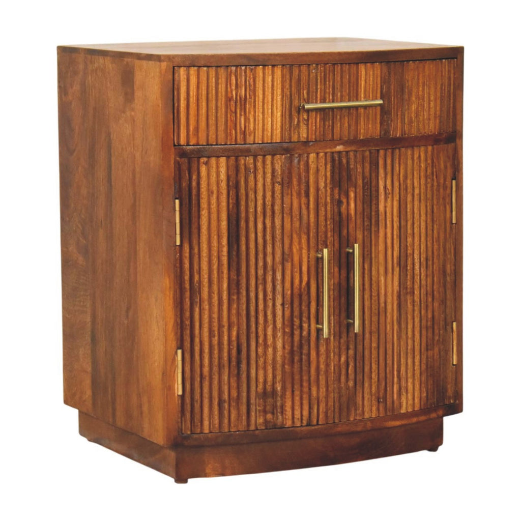 Solid Wood Milan Fluted Bedside Cabinet