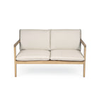 Outdoor Acacia Wood Loveseat with Coffee Table, Light Teak Frame