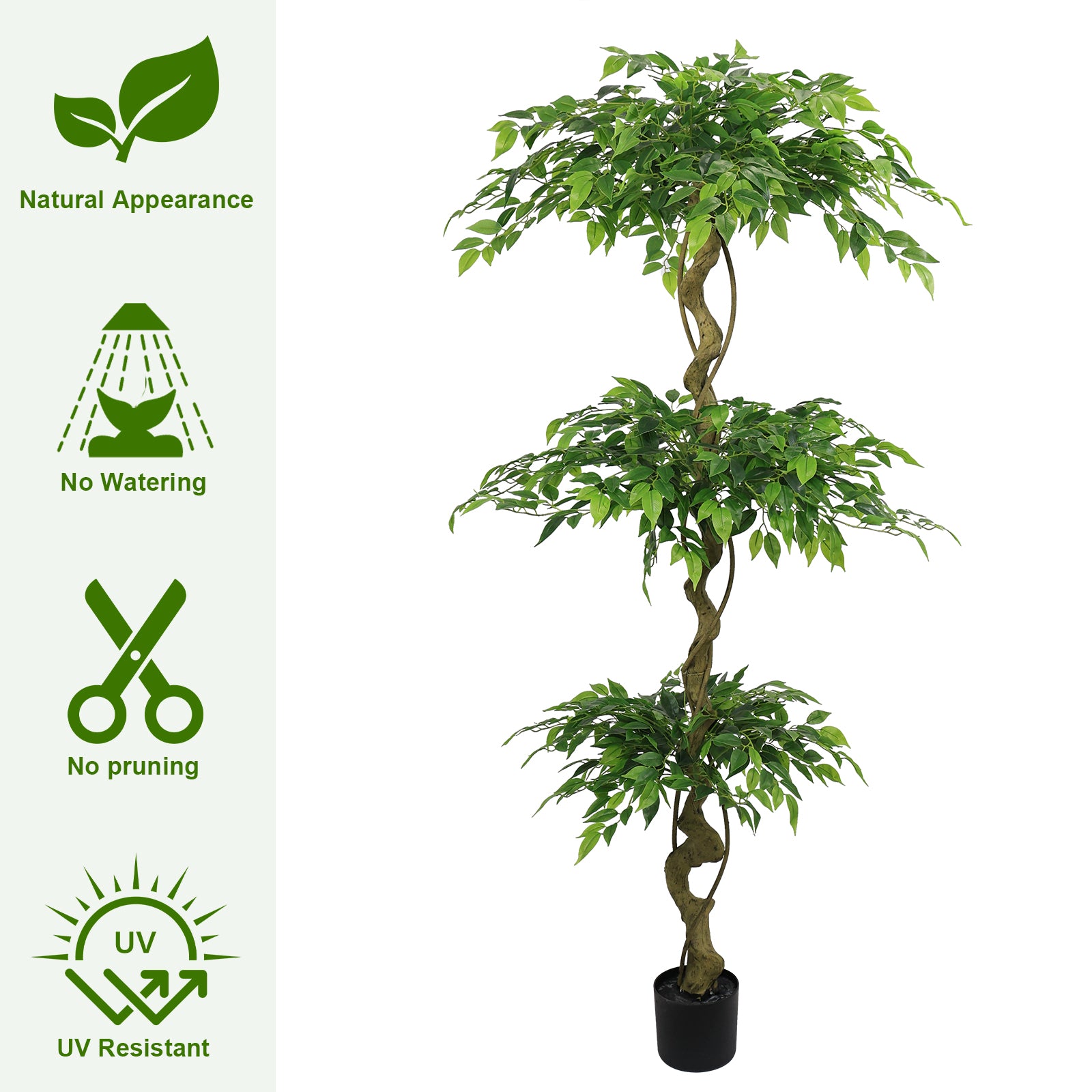 6FT Artificial Ficus Tree with Pot