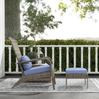 Outsunny Patio Wicker Adirondack Chair with Ottoman