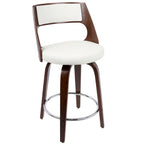 Mid-Century Modern Counter Stool with Swivel in Cherry