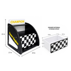 Kids Racing Car Nightstand with Open Storage Shelf