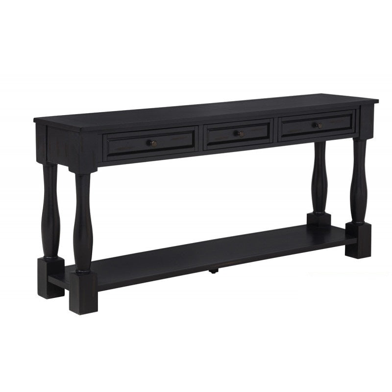 63" Long Console Table with Drawers and Shelf