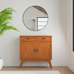 Draper 36 Inch Wide Solid Wood Mid Century Entryway Storage Cabinet