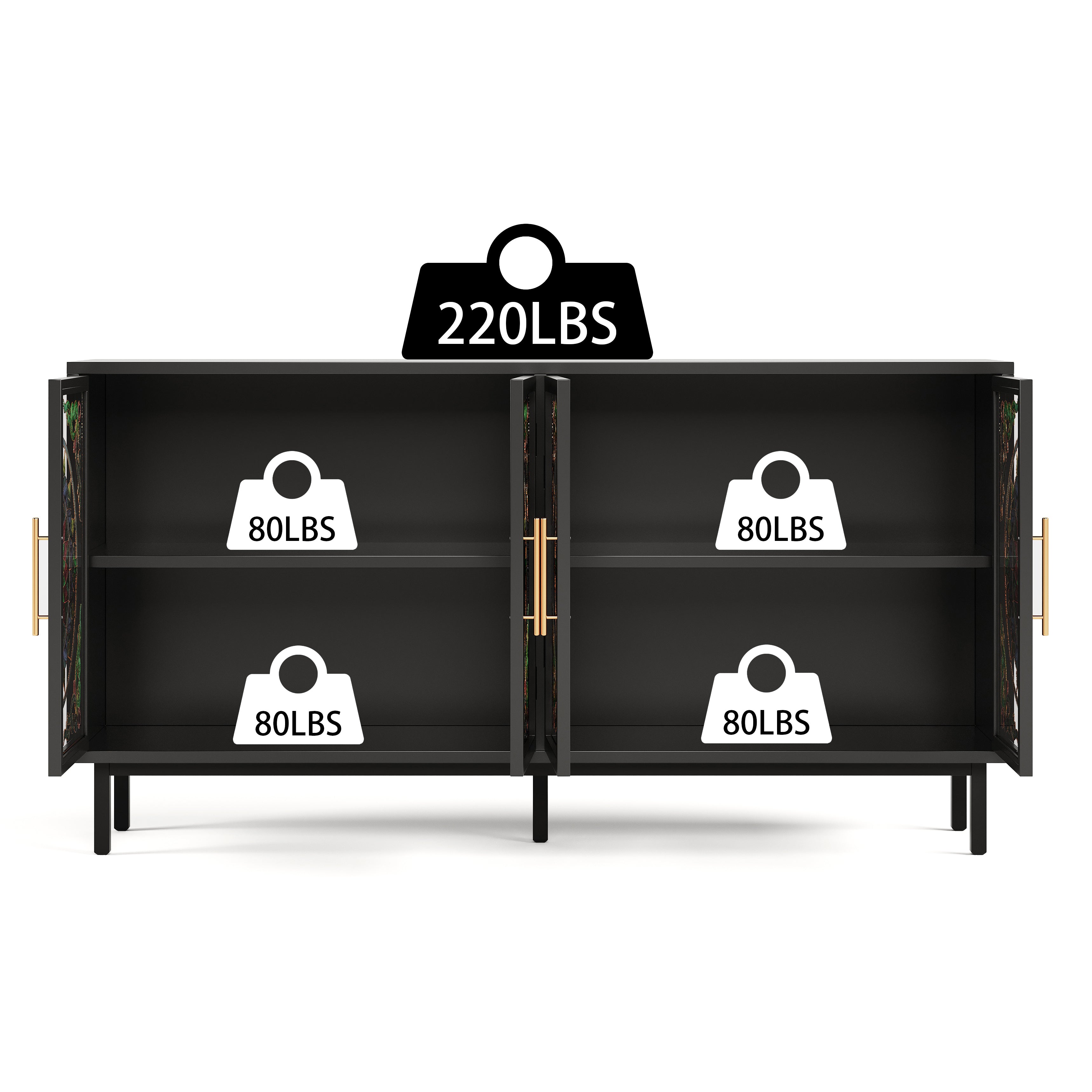 60.3 " Decorative Cabinet with 4 Doors