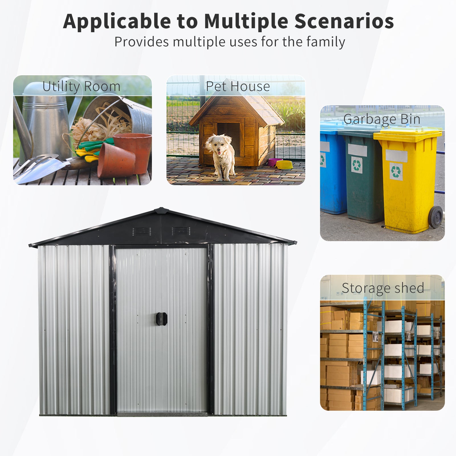 8ft x 4ft Outdoor Metal Storage Shed with Window