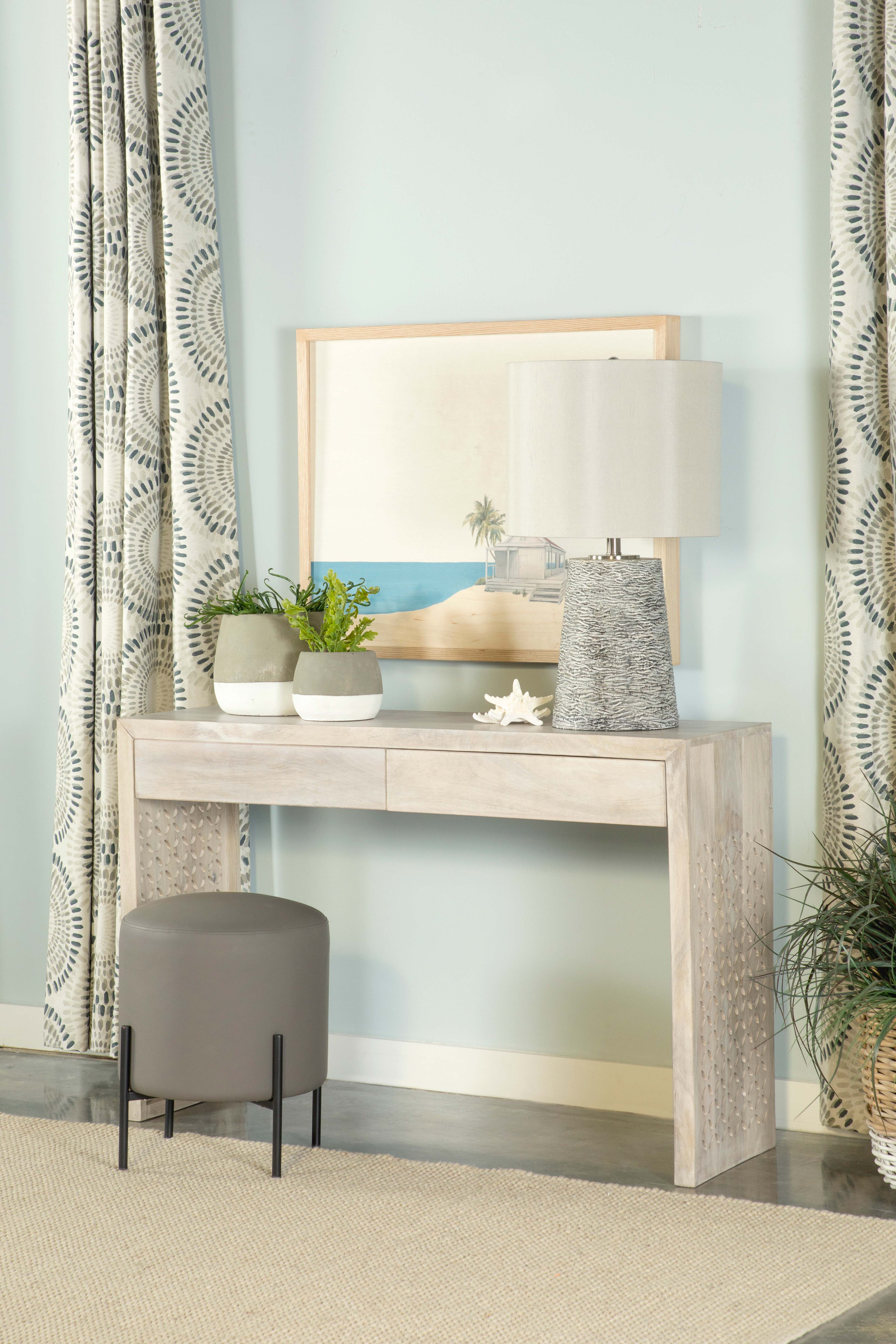 Rickman 2-drawer Wood Entryway Console Table White Washed-CoasterEssence