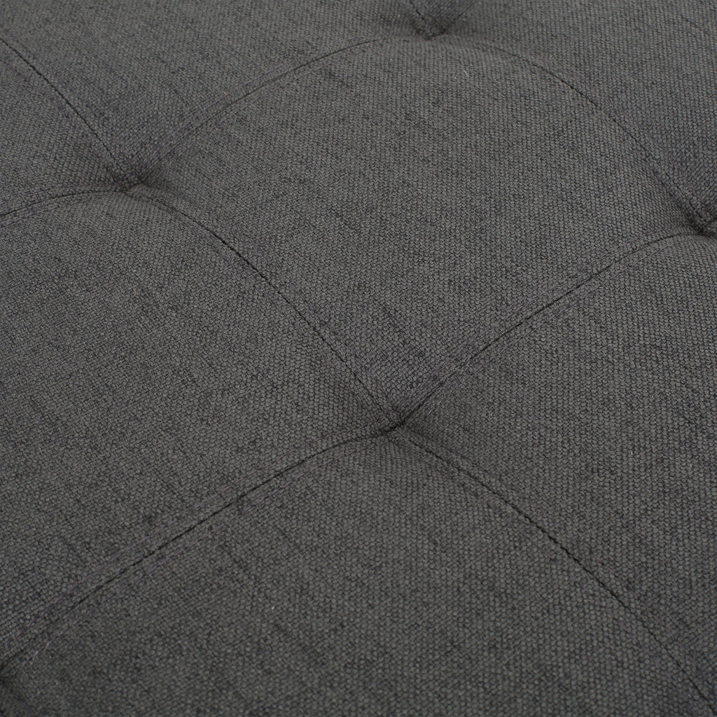 Upholstered Tufted Fabric Storage Ottoman