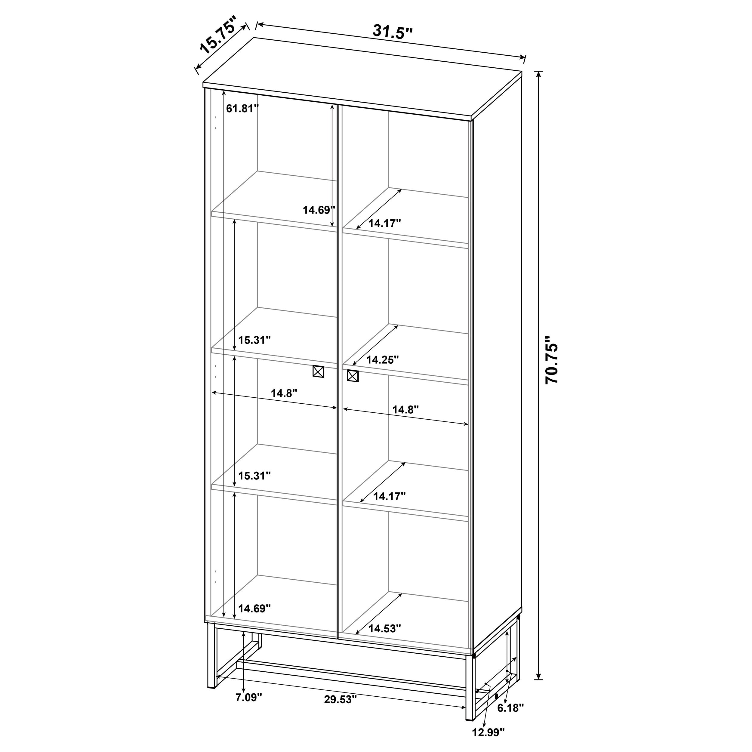 Carolyn 2-door Engineered Wood Accent Cabinet Rustic Oak-CoasterEveryday