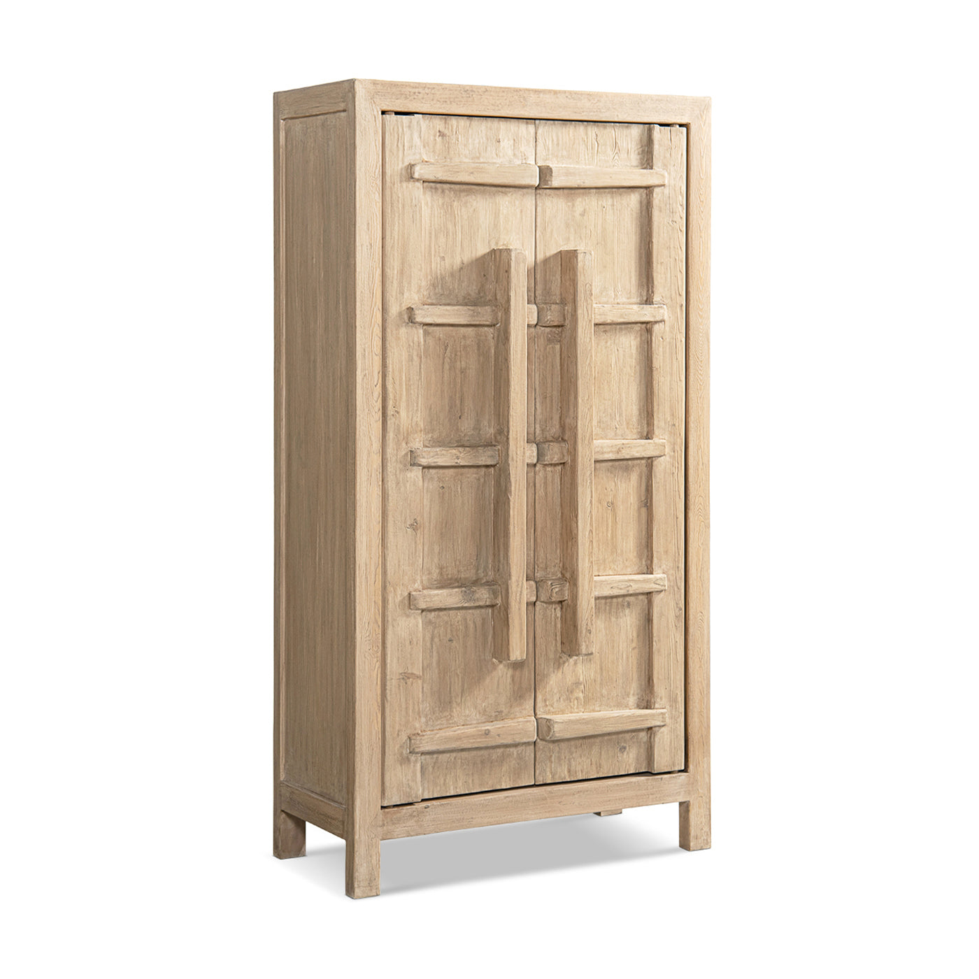 Rowan 83" Tall Reclaimed Pine Crossbar Storage Cabinet
