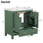 30 Inch Green Bathroom Vanity