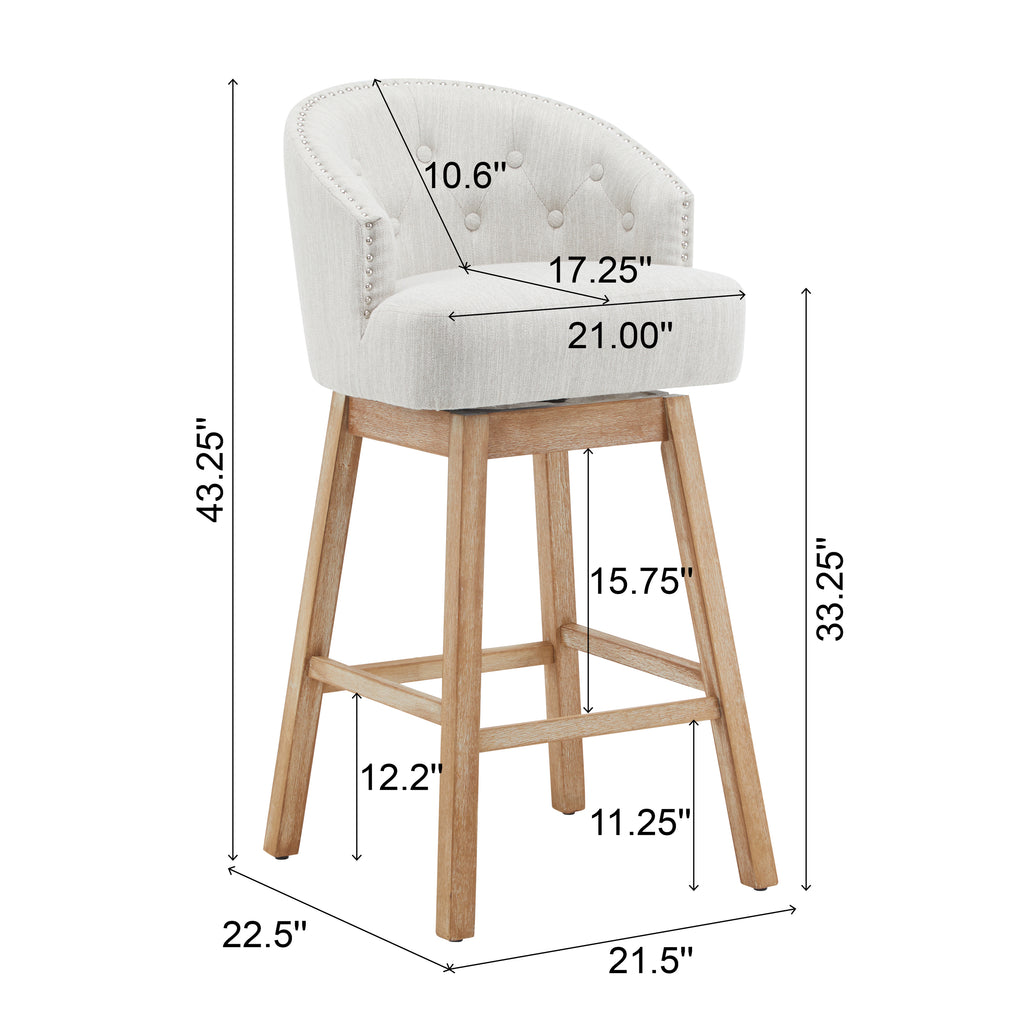 33.25" Swivel Counter Stools Set of 2