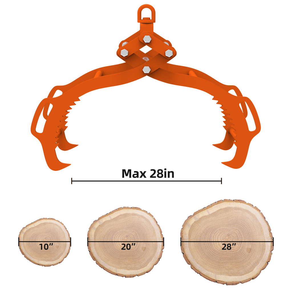 28-Inch Log Lifting Tongs with 4-Claw Heavy Duty Design