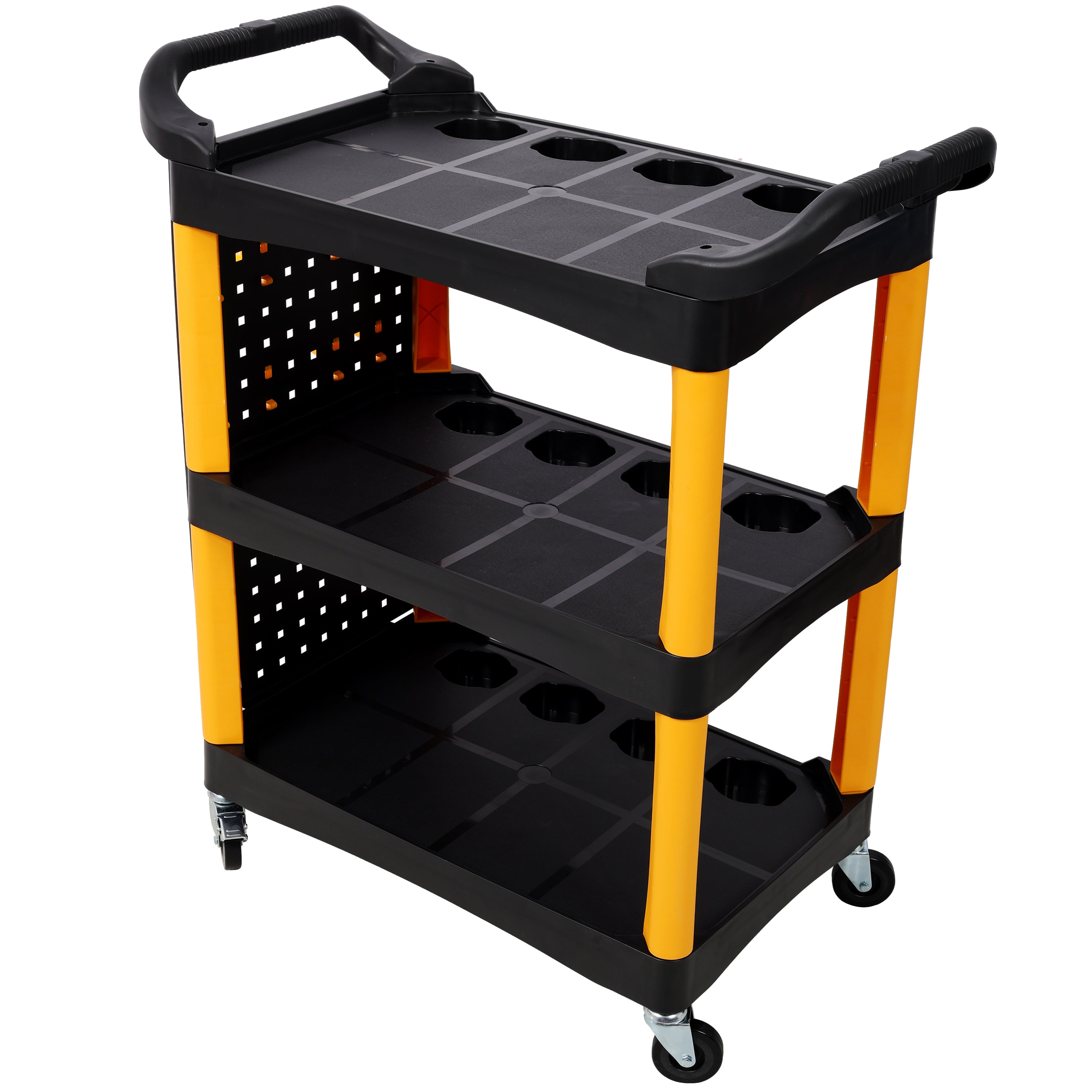 3 Tier Rolling Auto Detail Cart With Wheels