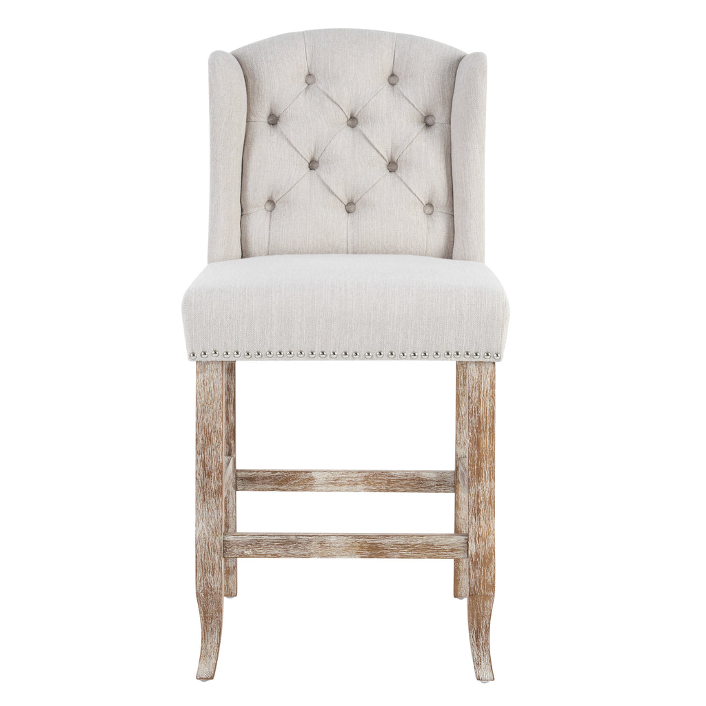 Vienna Contemporary Fabric Tufted Wingback Counter Stools