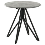 Hadi Cement and Gunmetal Round End Table