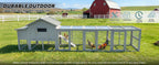 141" Gray Large Wooden Chicken Coop