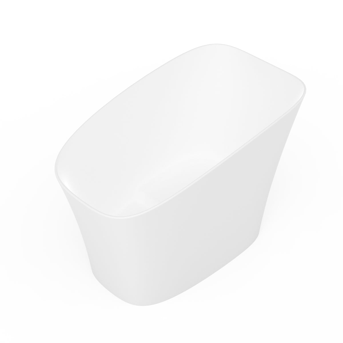 51-Inch Freestanding Solid Surface Deep Soaking Bathtub with Seat