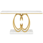 Luxurious 55" Faux Marble Console Table