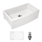 White Farmhouse Sink - 30 x 21 x 10 Inch