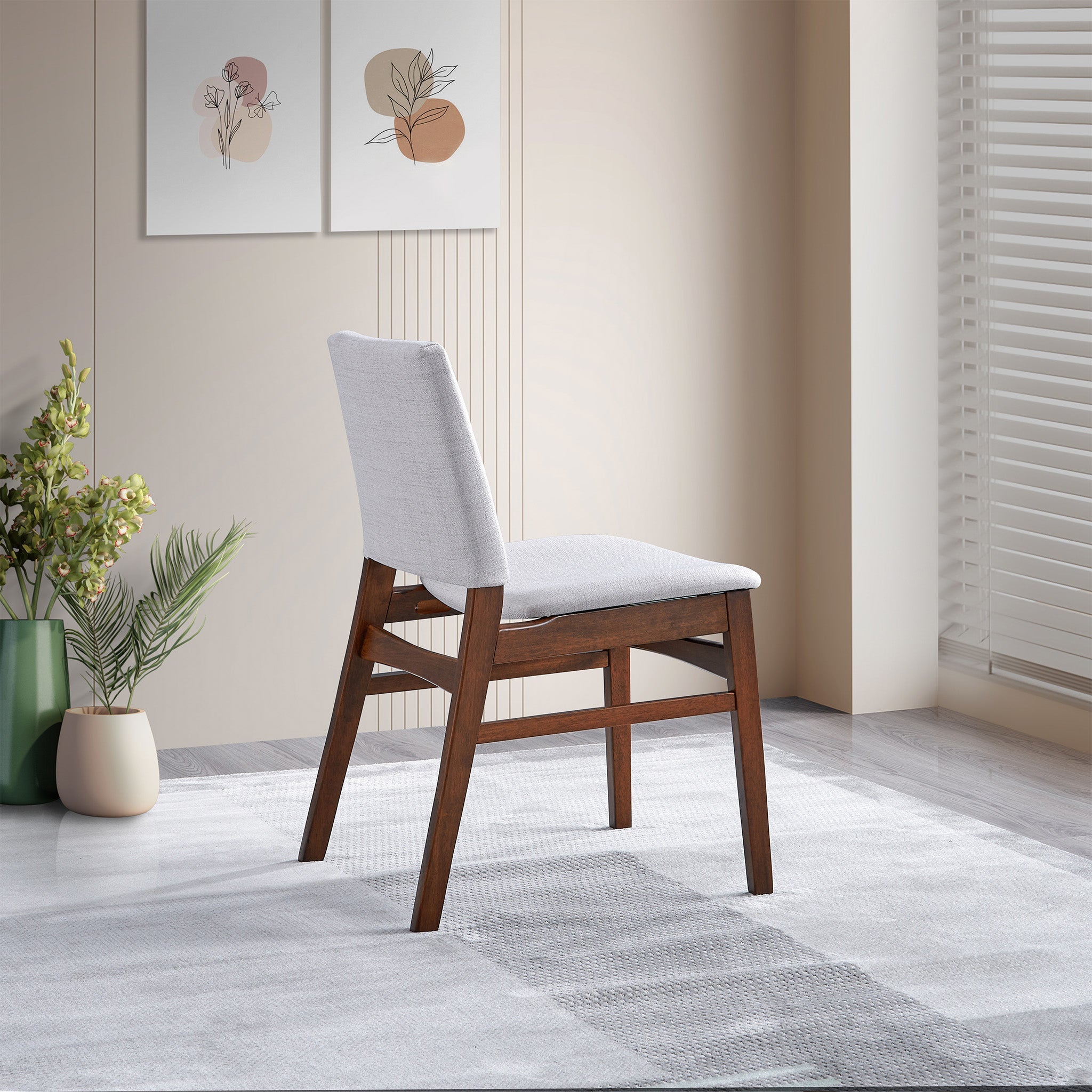 Gusto Mid-Century Modern Fabric Dining Chair (Set of 2)