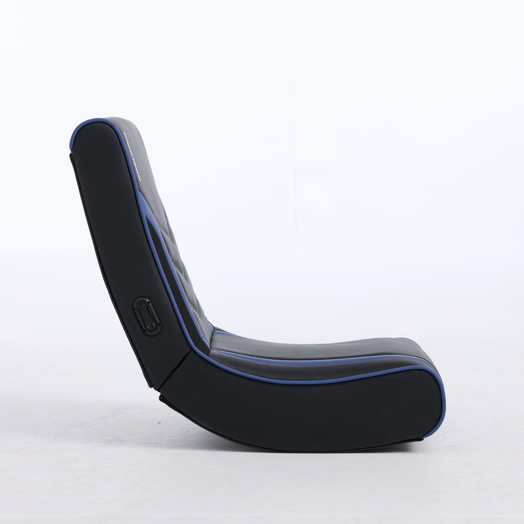 Gaming Rocker Floor Chair with RGB LED Lights, PU Leather, Black