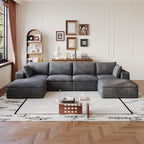 134" Cloud Sofa - Dark Grey Corduroy Fabric