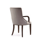 Shubert Wood Vegan Leather and Velvet Armchair