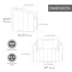 39"W Upholstered Oversized 360° Swivel Accent Barrel Chair and Half Cozy Sofa