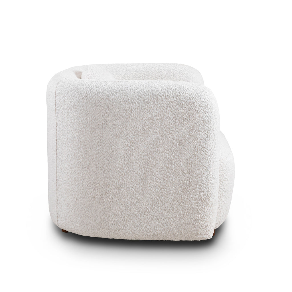 Accent Square Sofa Chair - Boucle Fabric Upholstered