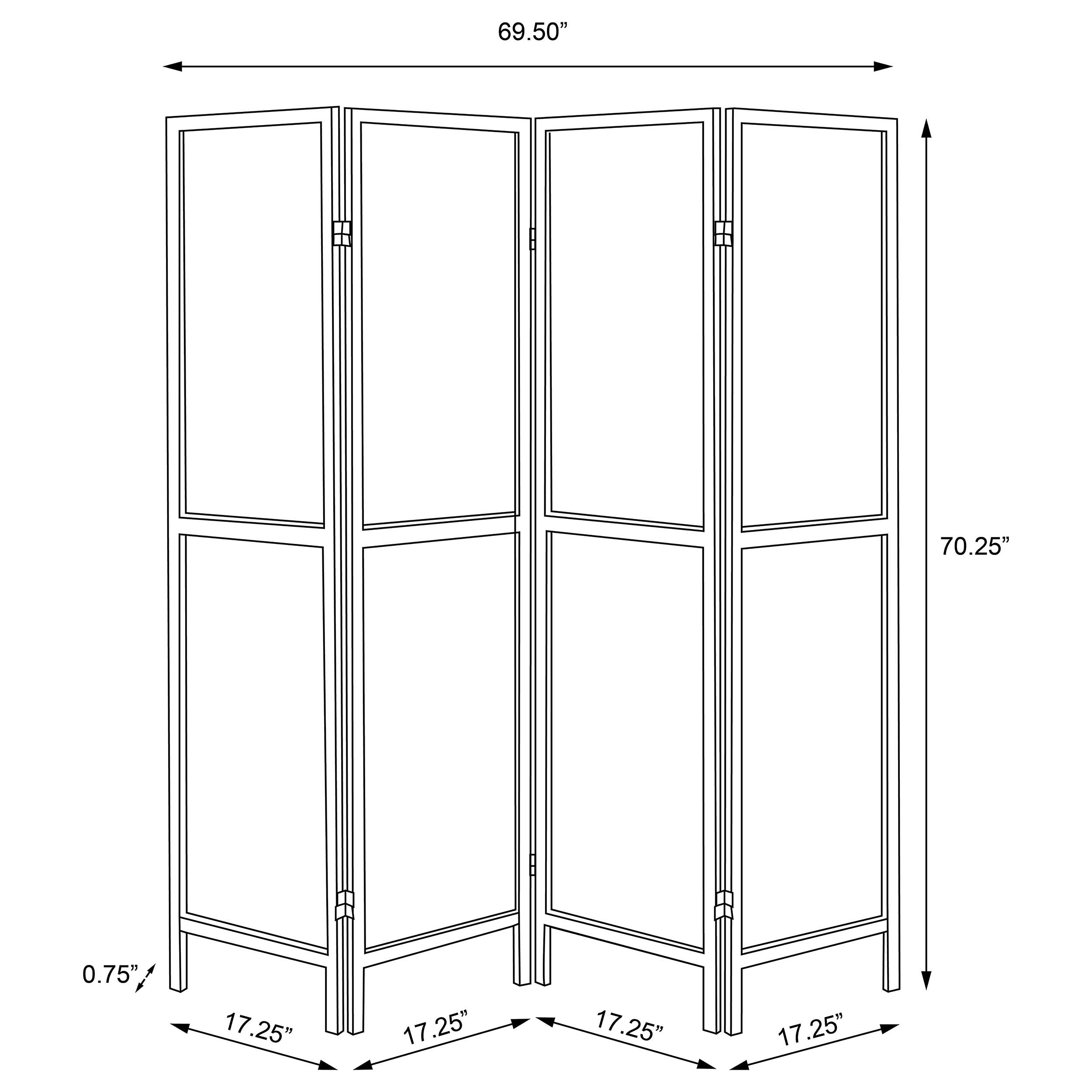 Mattison 4-Panel Room Divider Folding Shoji Screen Natural-