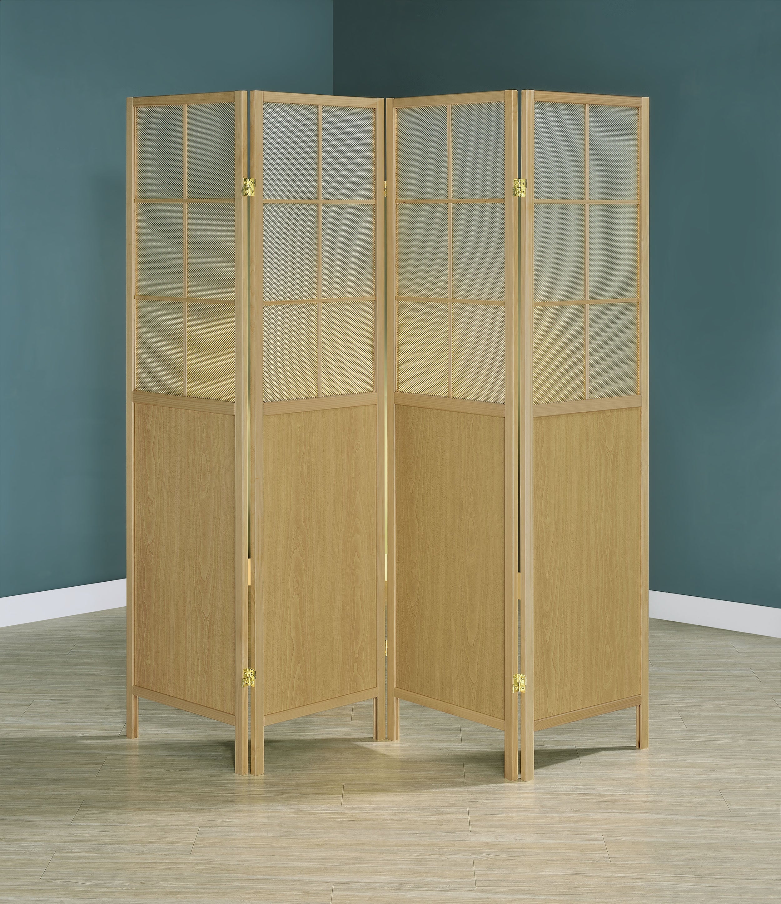 Edwards 4-Panel Room Divider Folding Shoji Screen Natural-
