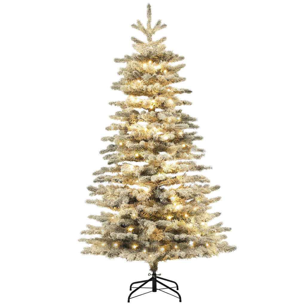 HOMCOM 6.5 ft Pre-Lit Mountain Pine Artificial Christmas Tree