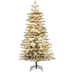 HOMCOM 6.5 ft Pre-Lit Mountain Pine Artificial Christmas Tree