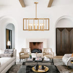 27" Modern Golden Geometric 8-Light Chandelier