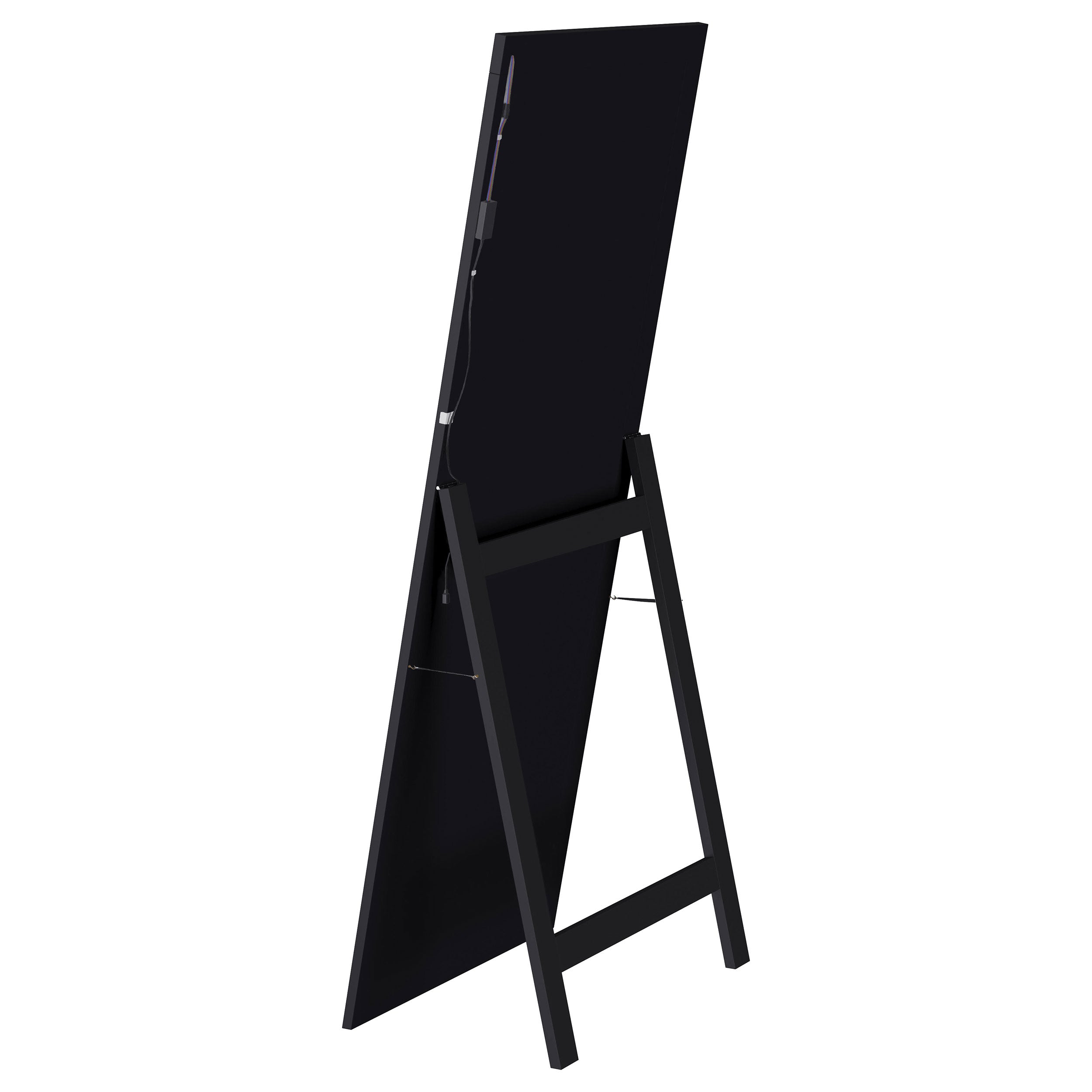 Windrose 28 x 67 Inch Tempered LED Standing Mirror Black-
