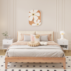 23.22"H Wooden Nightstand with One Drawer One Shelf