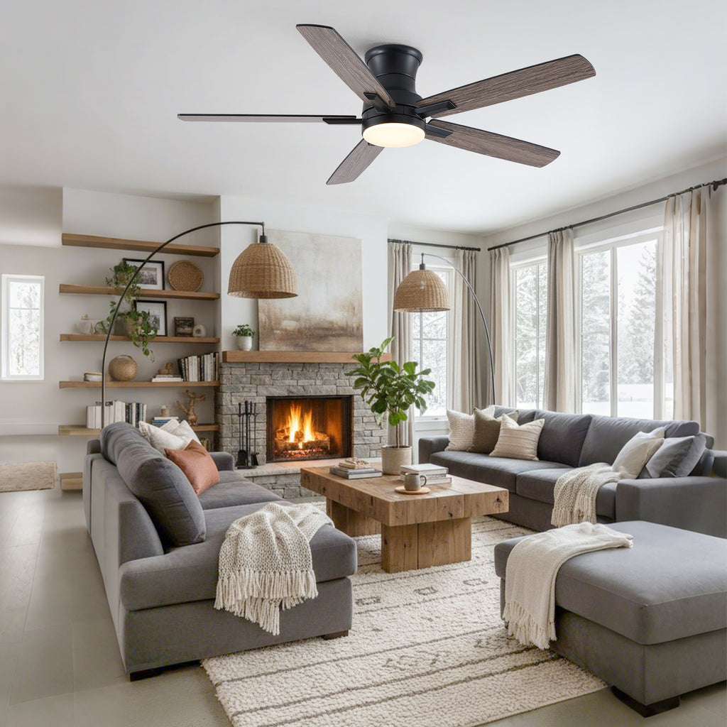 52" Modern Farmhouse Ceiling Fan with Dimmable Light