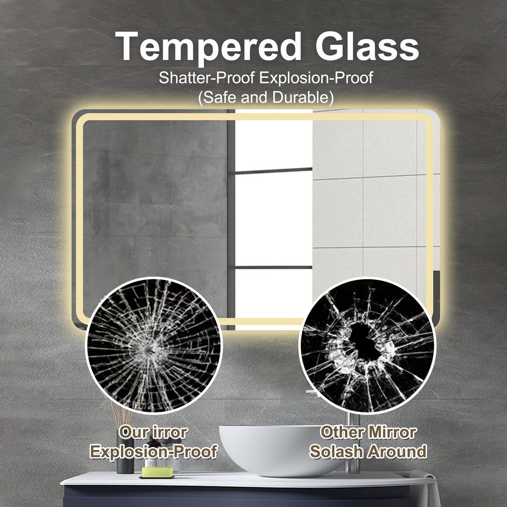 24X40 Inch LED Bathroom Mirror with Front Lights
