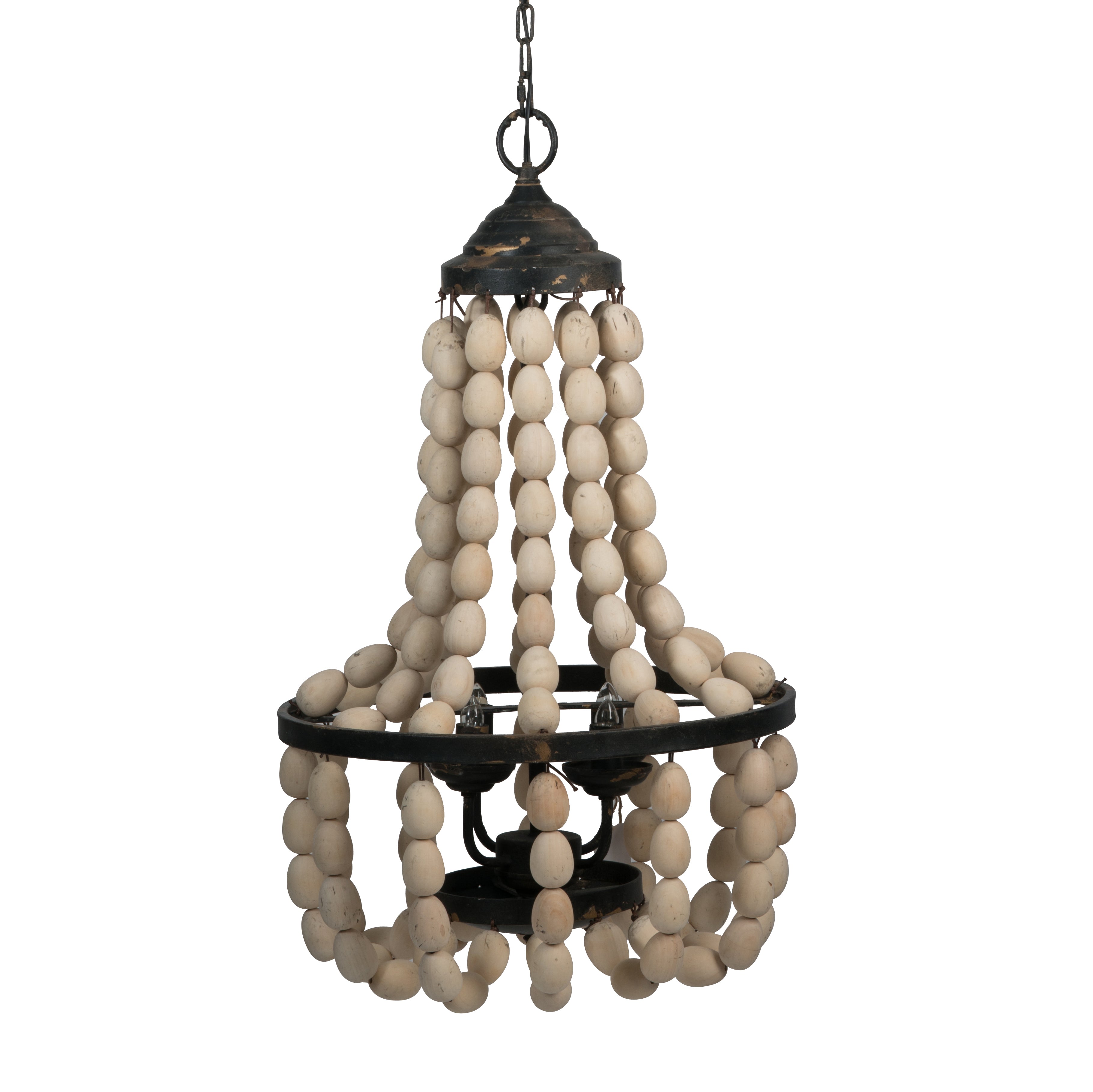 Large Beaded 4-Light Chandelier
