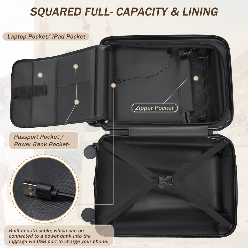 Hardside Luggage Set 5 Piece with Bags
