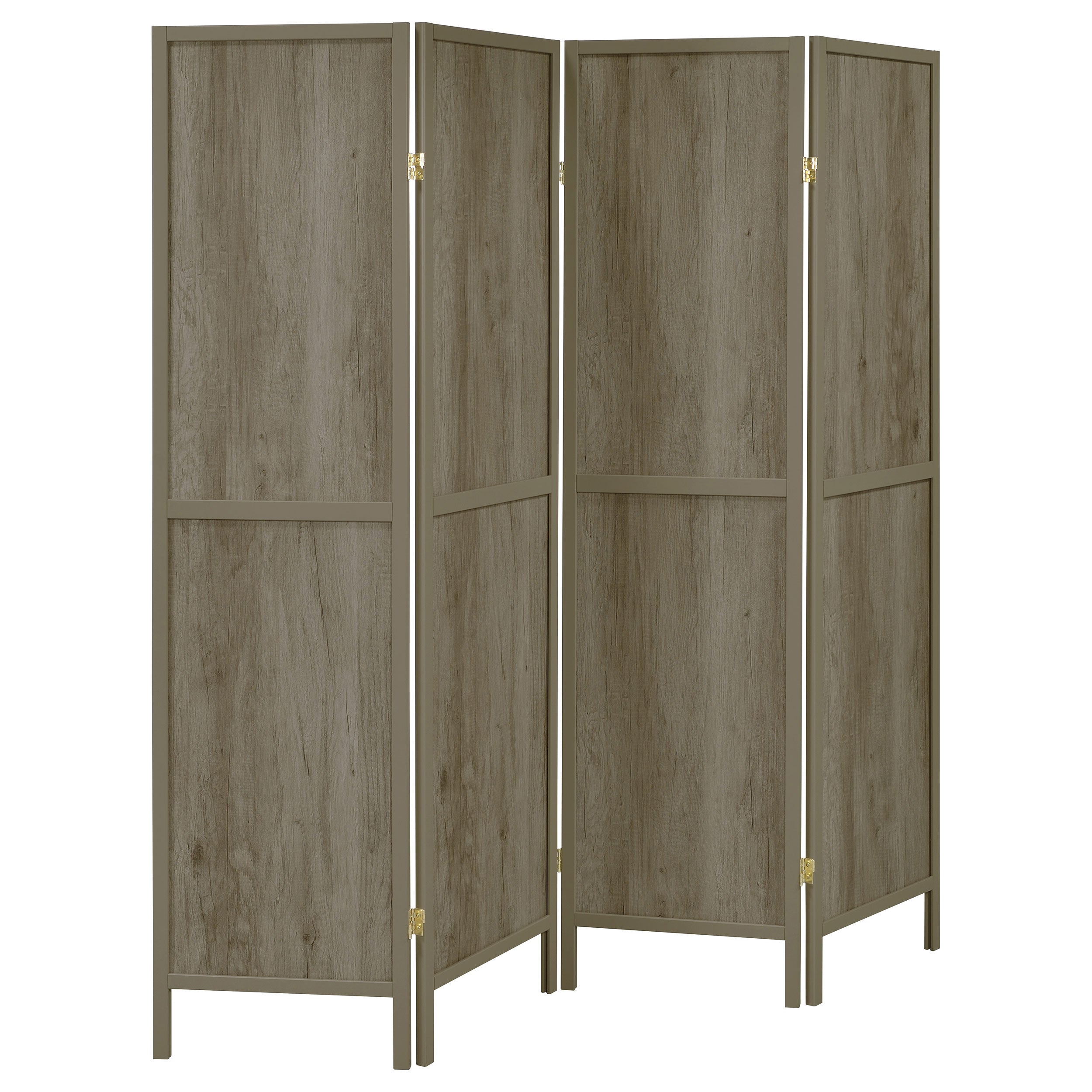 Deepika 4-Panel Room Divider Folding Screen Grey Driftwood-CoasterEveryday