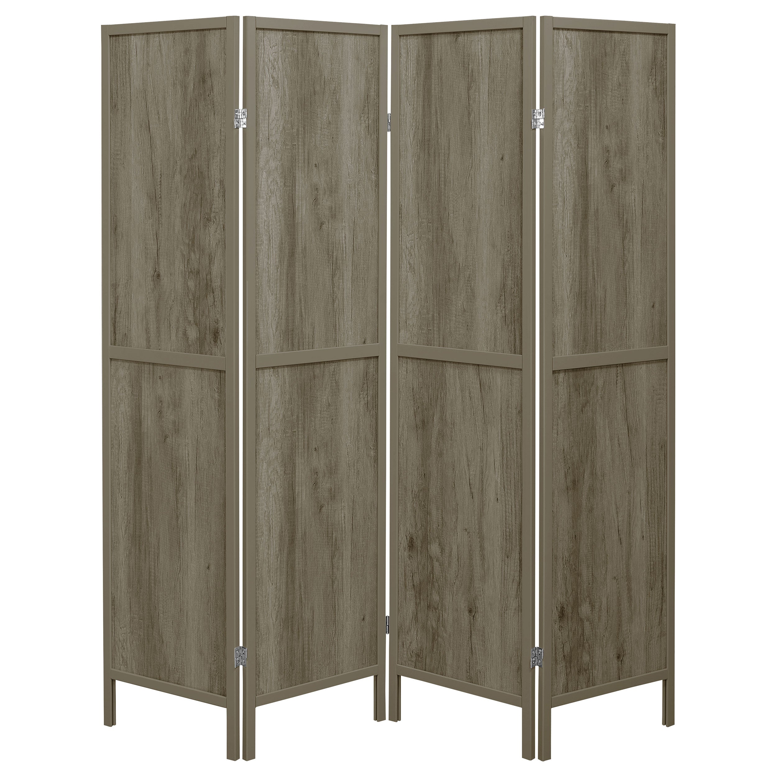 Deepika 4-Panel Room Divider Folding Screen Grey Driftwood-CoasterEveryday