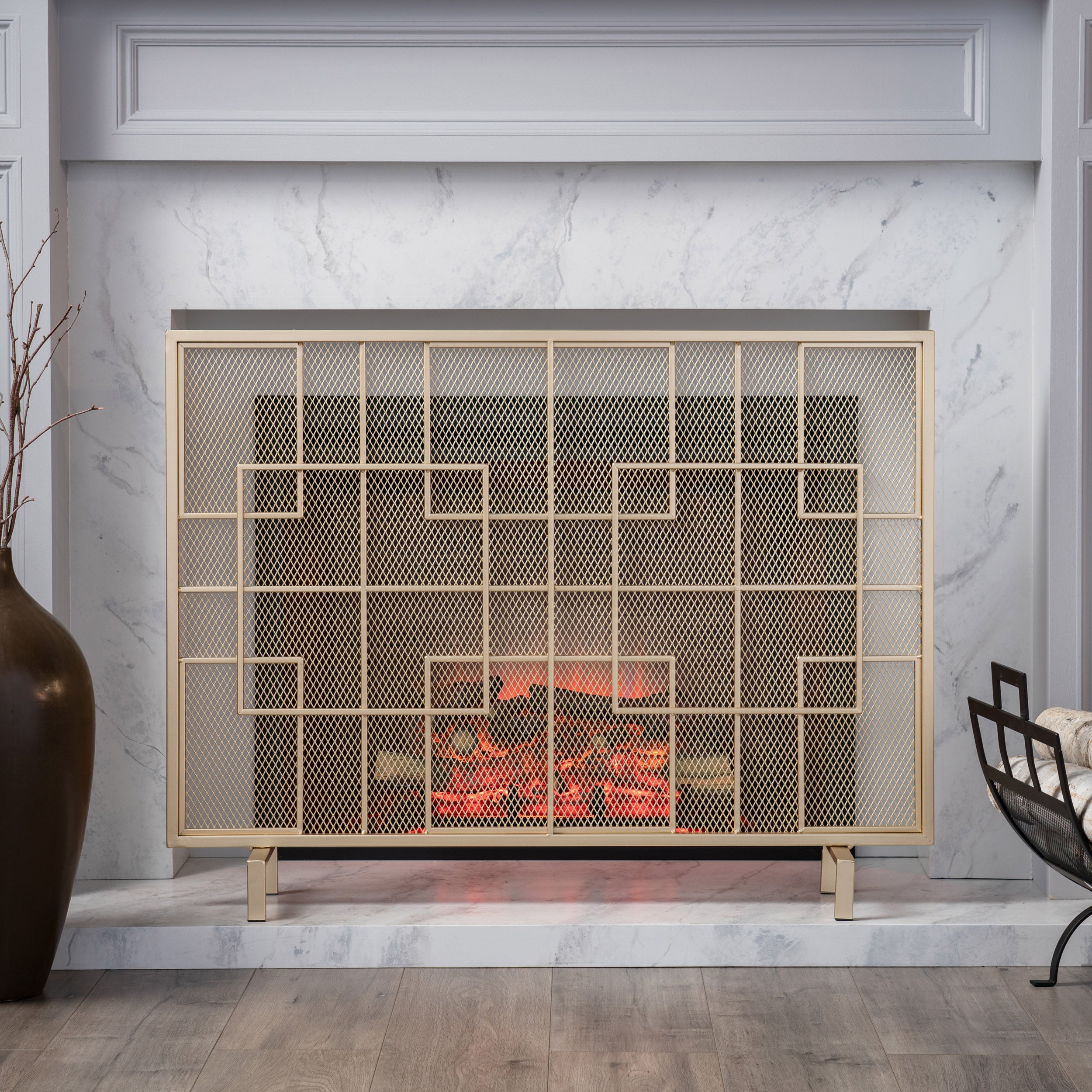 Dorothy Modern Iron Fire Screen