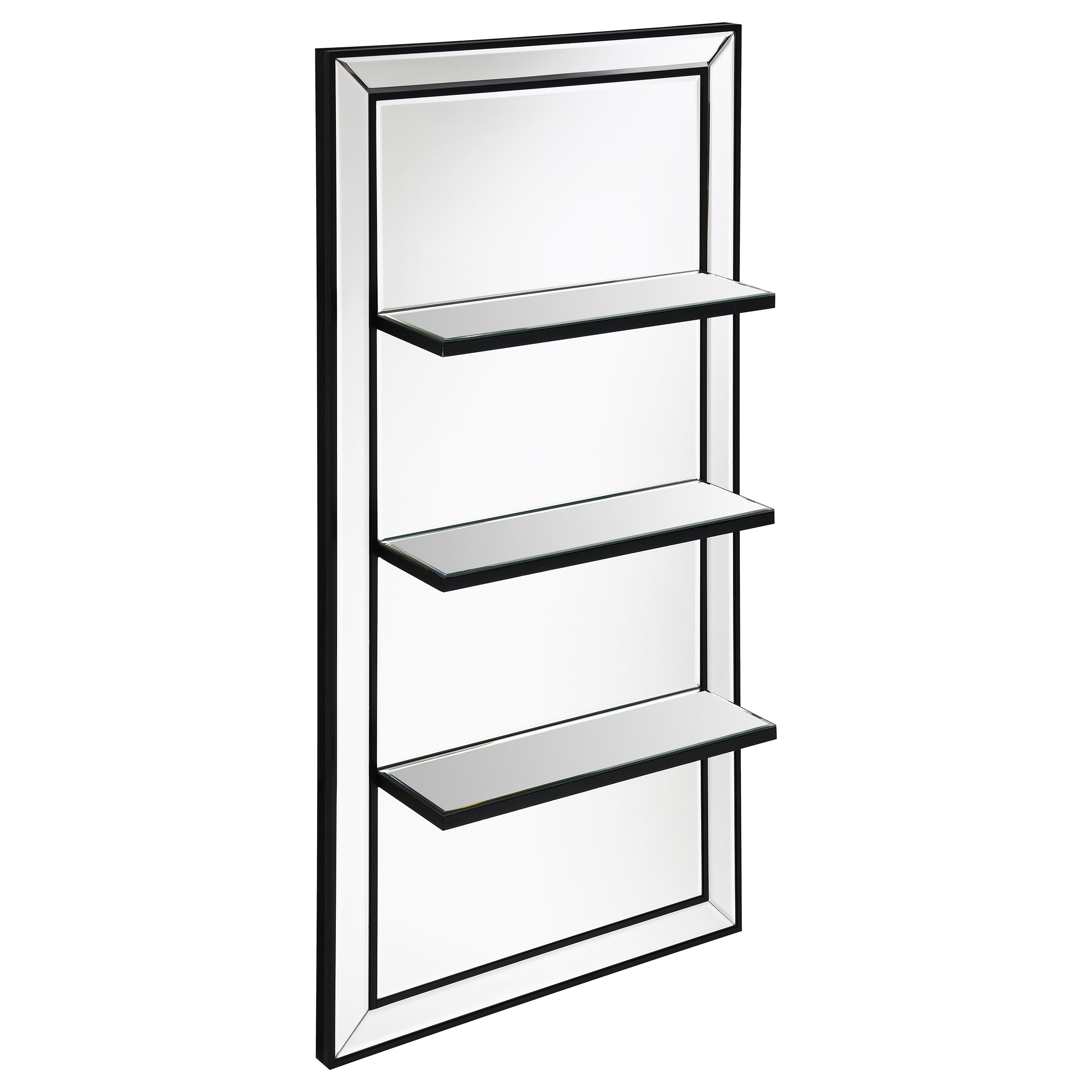Oriel 24 x 47 Inch Rectangular 3-Shelf Wall Mirror Silver-CoasterEssence
