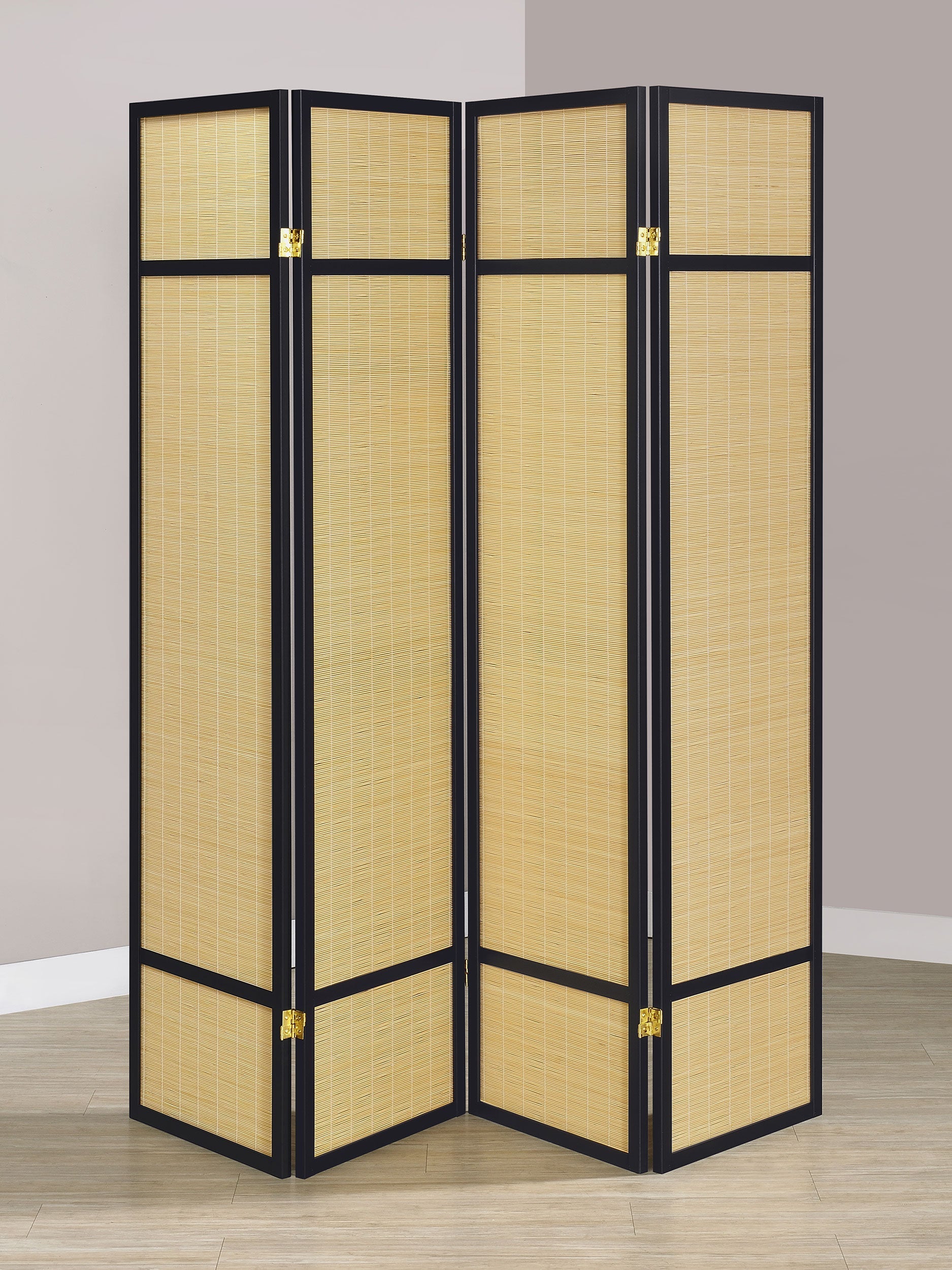 Pearce 4-panel Bamboo Room Divider Folding Screen Natural-
