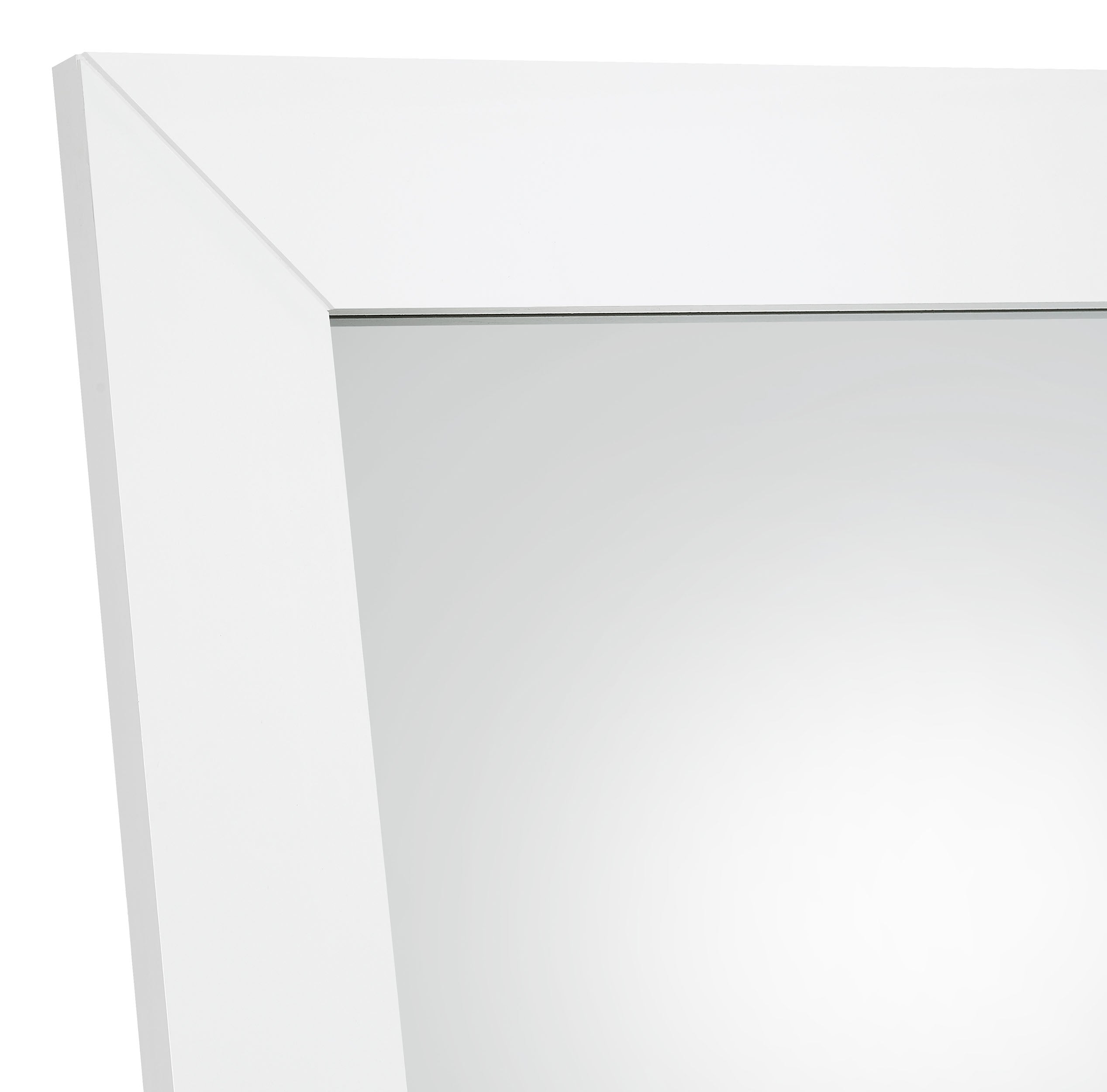 Cadence Tempered Glass Full Length Mirror White High Gloss-