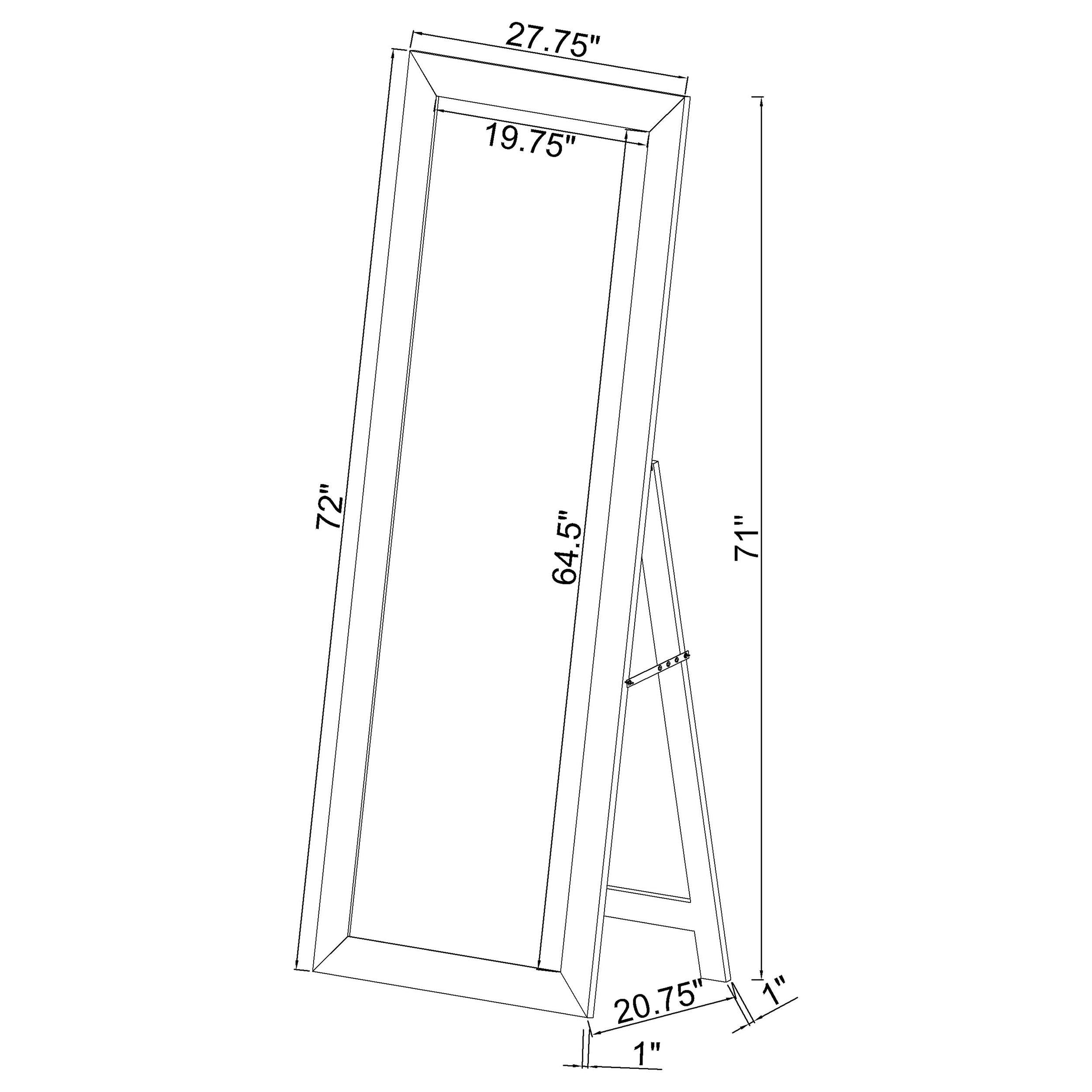 Cadence Tempered Glass Full Length Mirror White High Gloss-