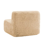 Aviana Armless Sofa With Pillow Plush Fabric - Light Khaki